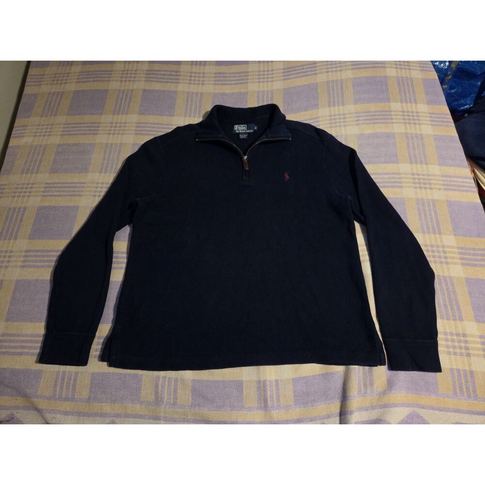 Polo Ralph Lauren Sweater Size Medium 1/4 Quarter Zip Pullover Mens PRL Navy